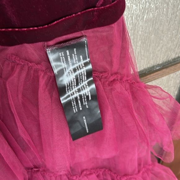 Revolve BCBGMAXAZRIA Velvet Tull Tired Fit & Flare Long Dress Gown Size M - Picture 11 of 14